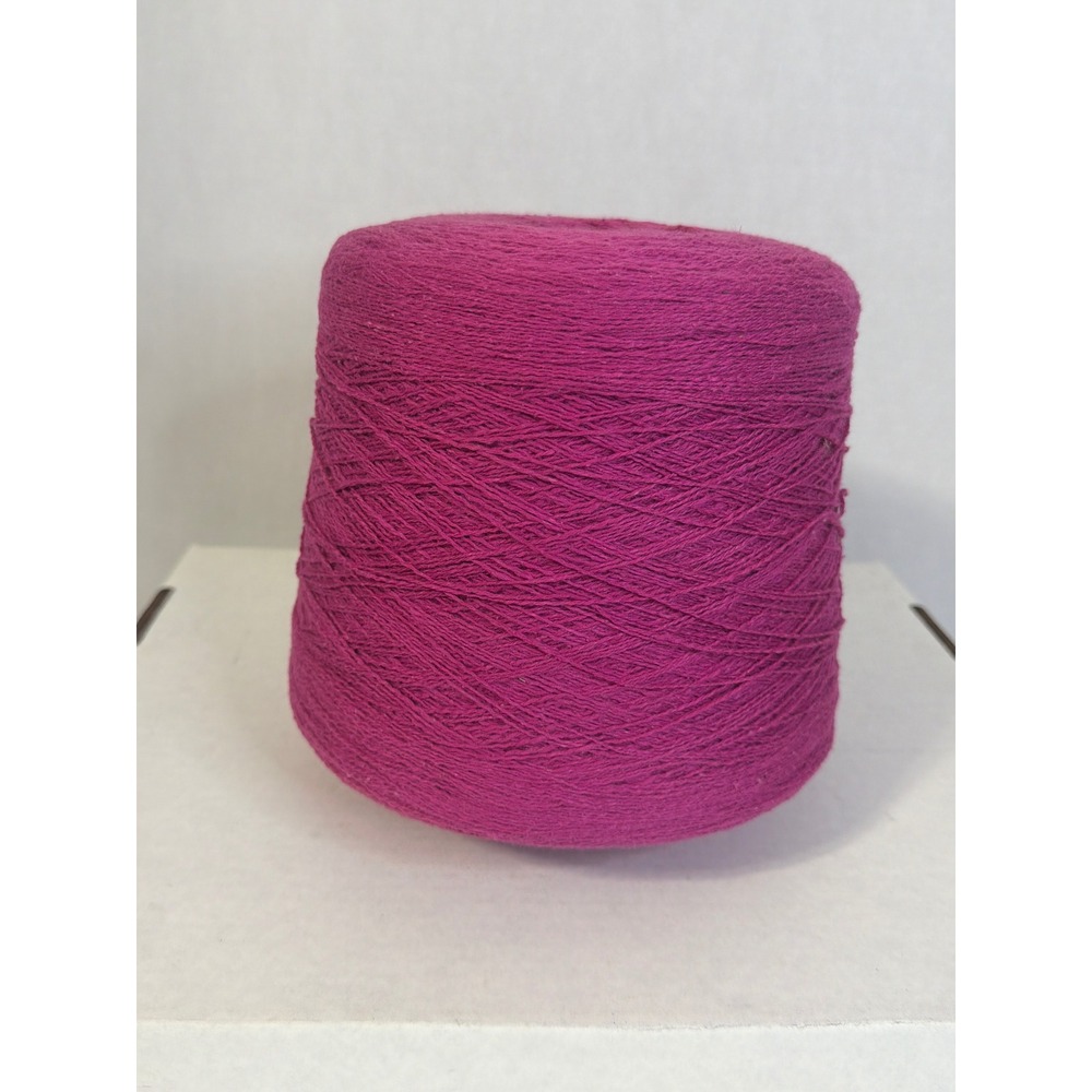 Vintage Wehadkee Yarn Cone Fuschia Pink 1985 West Point GA Textile Fiber Art